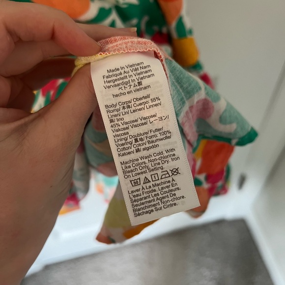 J Crew Tropical Print Linen Blend Dress - Picture 3 of 5